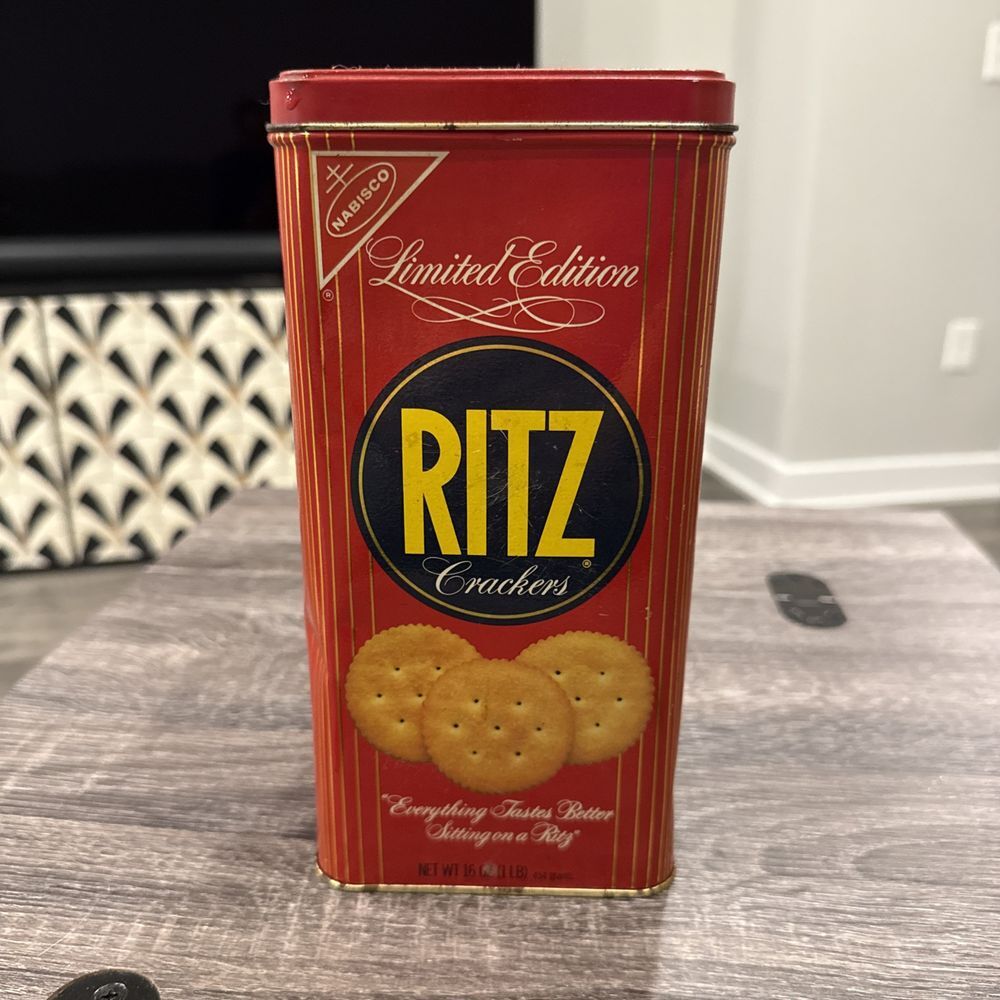 Vintage 1986 RITZ CRACKERS Tin Limited Edition Nabisco 16 OZ EMPTY
